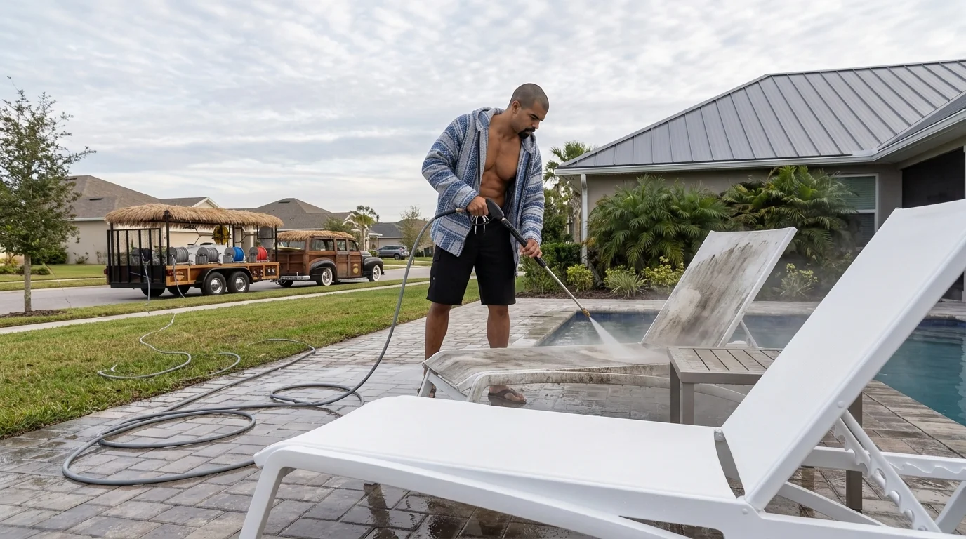 Naples Pool Furniture Pressure Washing